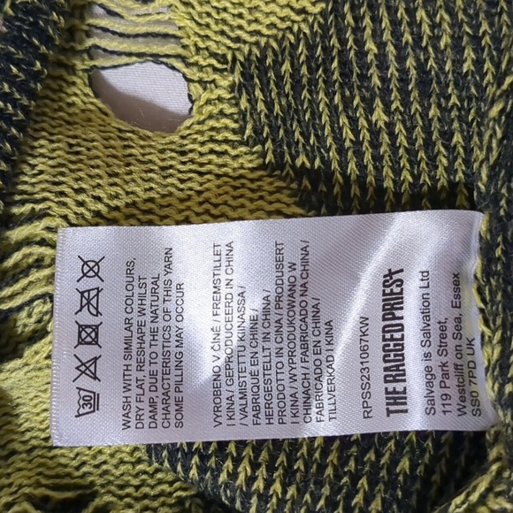 The Ragged Priest distressed Long Sleeve Cutout green Top size 6 - Picture 10 of 11